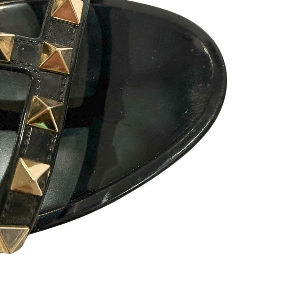 Valentino Garavani Rockstud Jelly Gladiator Sandals EU 38 Black PVC Studded Flat - Picture 4 of 10